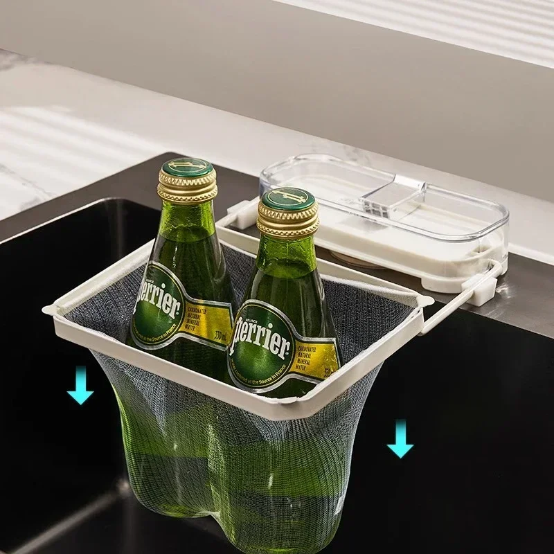 Kitchen Sink Filter Rack Suction Cup Disposable Leftover Leftovers Filter Pocket Kitchen Garbage Drain Rack Sink Strainer