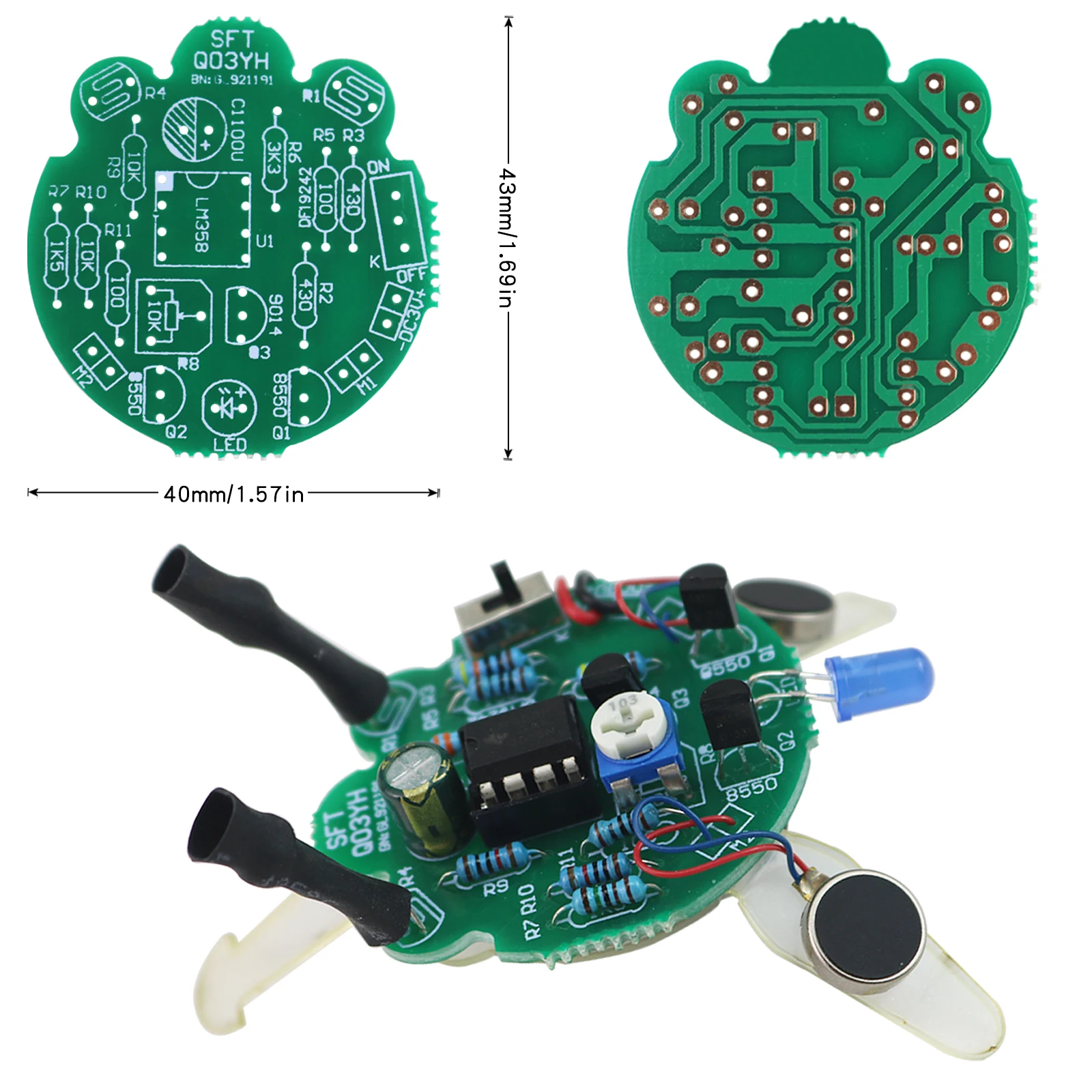 Led Ademhalingslicht Lichtgevoelige Sensor Mobiele Robot Onderdeel Elektronisch Solderen Diy Elektronica Kit Gesimuleerd Fifly Knipperend