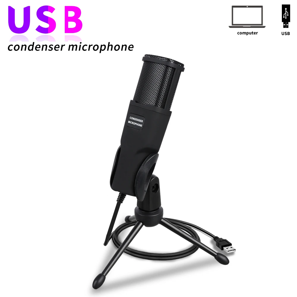 

USB Condenser Microphones For PC Computer Laptop Gaming Singing Streaming Recording Studio YouTube Video Mic