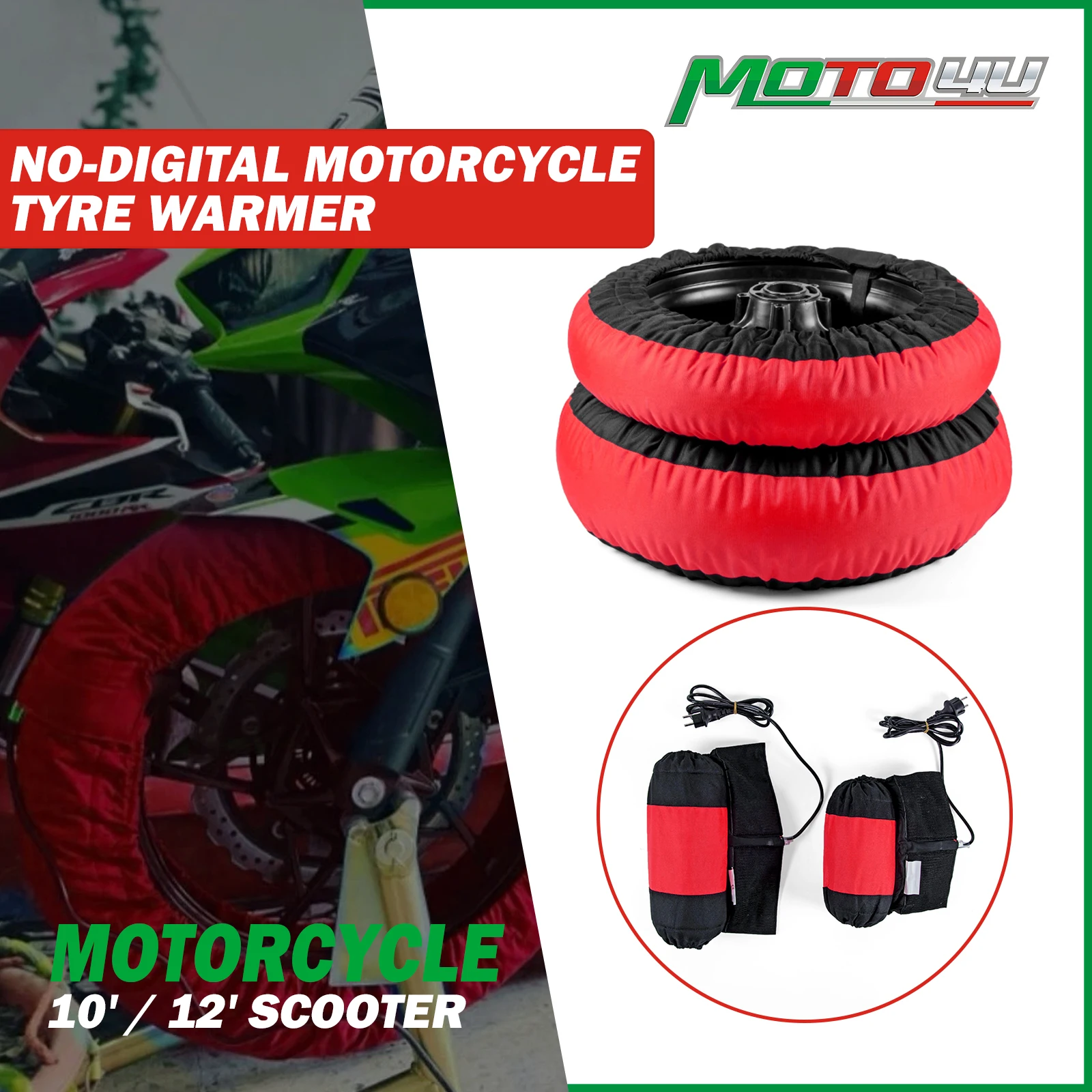 10' Scooter / 12' Motorcycle New Tyre Warmer Front & Rear Tyre Protection Racing