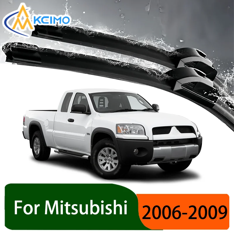 

Silent Black Front Rear Wiper Blades Set for Mitsubishi Raider 2006–2009 Auto Windscreen Windshield Window Wiper Accessories