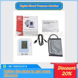 CONTEC08C Automatic Digital Blood Pressure Heart Beat Rate Pulse Meter Large Screen Monitor Adult Cuff+Spo2 Probe(Optional)