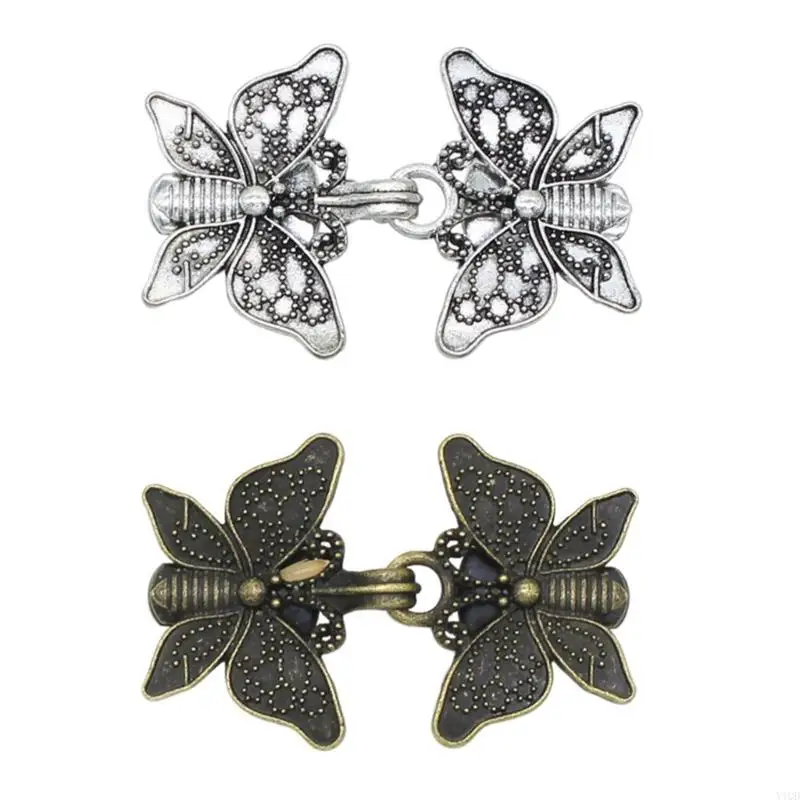 

Elegant Sweater Shawl Clips Butterfly Decorative Brooch Pins Retro Cardigan Collar Clips for Women and Girls