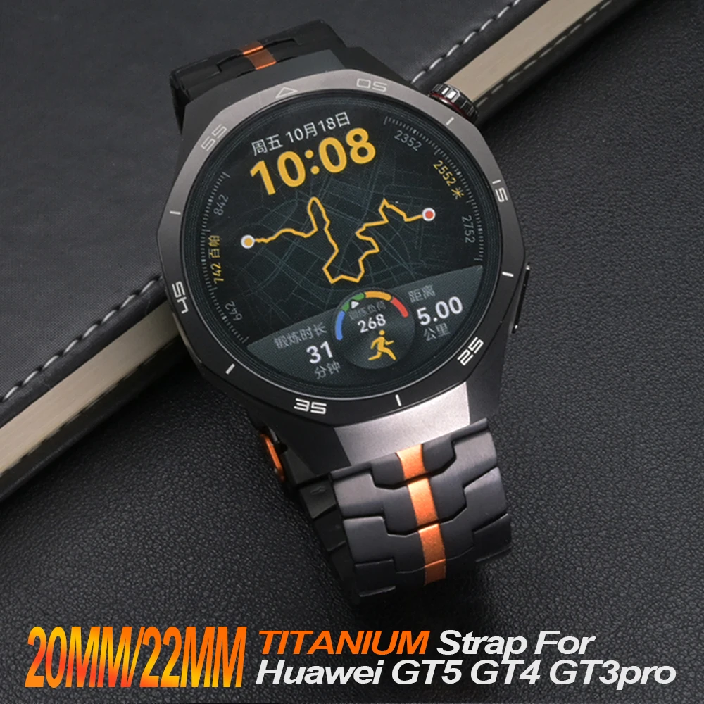 MEN Titanium 22mm 20mm Band for Huawei GT 5 Pro 46mm GT4 5 46mm For Amazfit Balance Active 2 Oneplus Watch 2 2R Man Luxury Strap