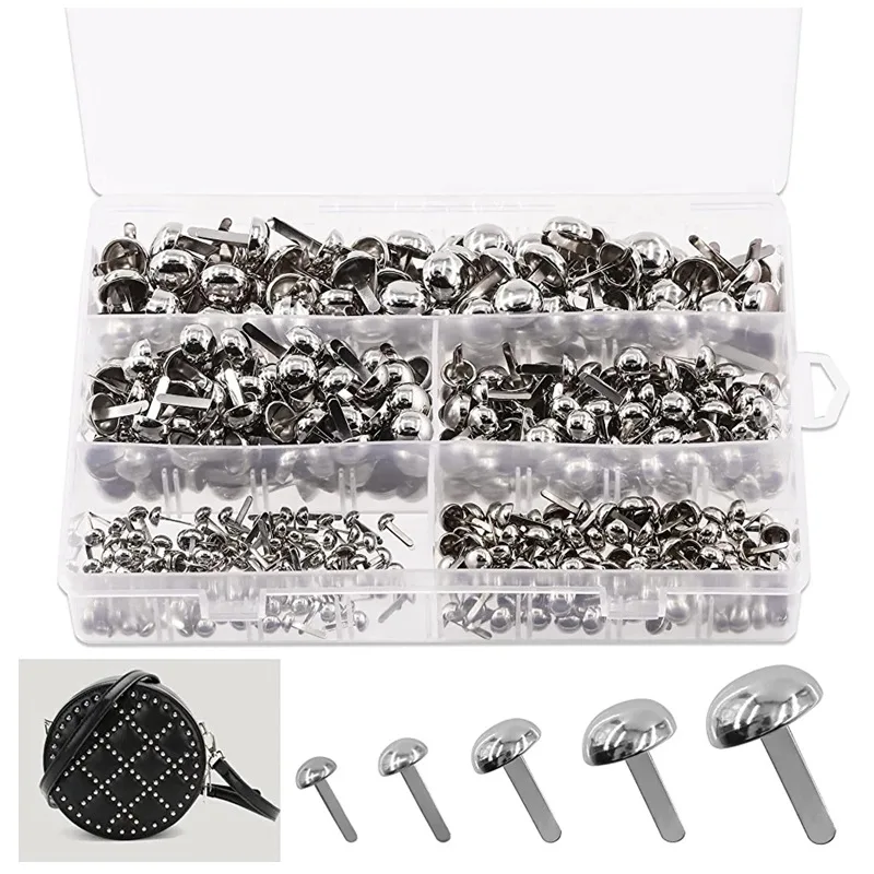 Rivets Spike Studs Spots Cone Two-legged bucket nail Round Scrapbooking Brads Luggage Parts Punk Bag Clothes 6/8/10/12/15mm