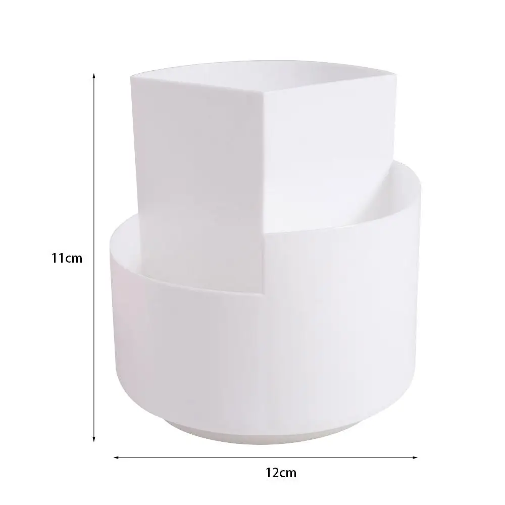 Stationery Organizer 360° Rotating Pen Holder 3-Grid Storage Box Pen Pencil Organizer Dust-proof Multifunctional