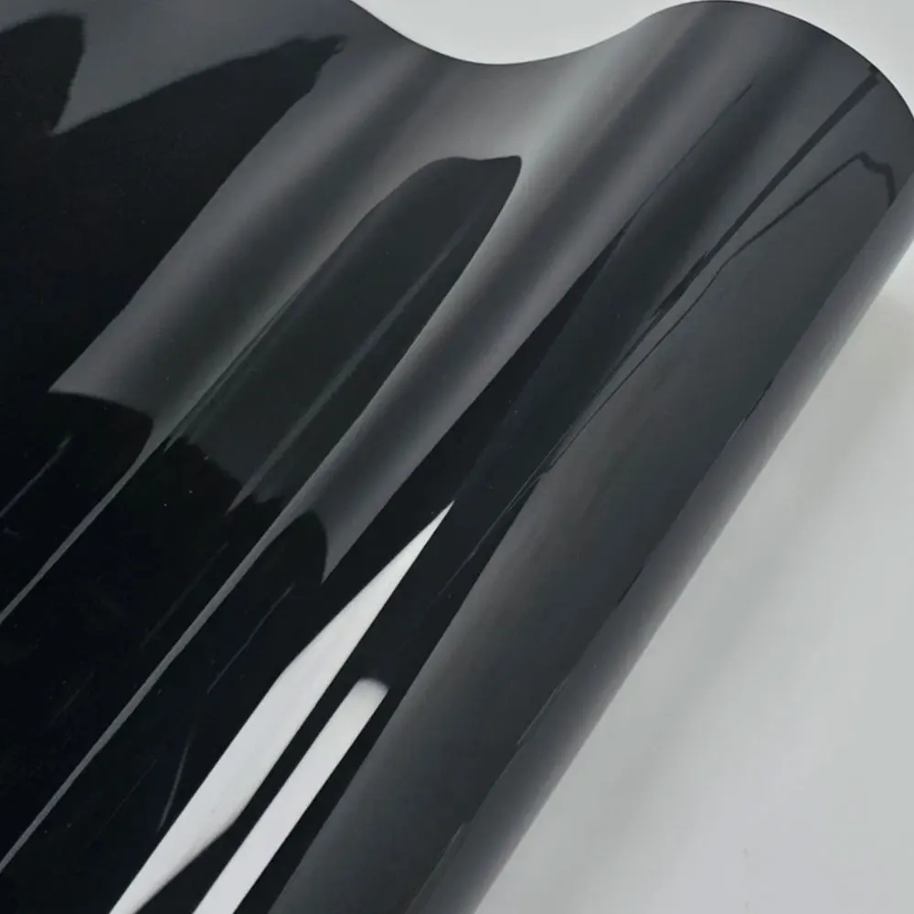 1X2/3M PET Gloss Piano Black Vinyl Wrap Film Car Black the top Roof low viscosity Bubble Car DIY Sticker Vinyl With Air Release