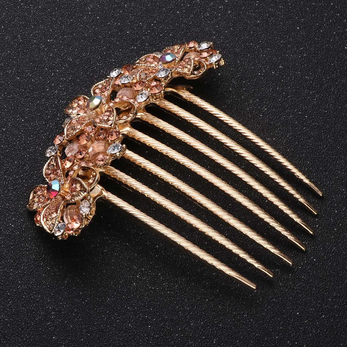 

Elegant Crystal Hair Comb Rhinestone Headdress Women Headpiece Hairstyle Accessory Leaf Design Long Lasting Dinner Dance Party