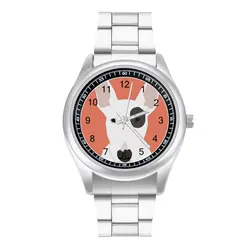 Bull Terrier Pet Quartz Watch Animal Fitness Exclusive Wrist Watch Steel Design Promotion Boy Wristwatch