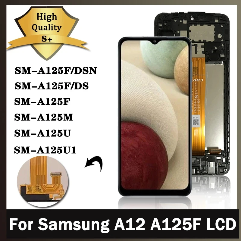 

6.5" New For Samsung A12 LCD Display Touch Screen Digitizer With Frame For Samsung A125 A125F/DS SM-A125F Display