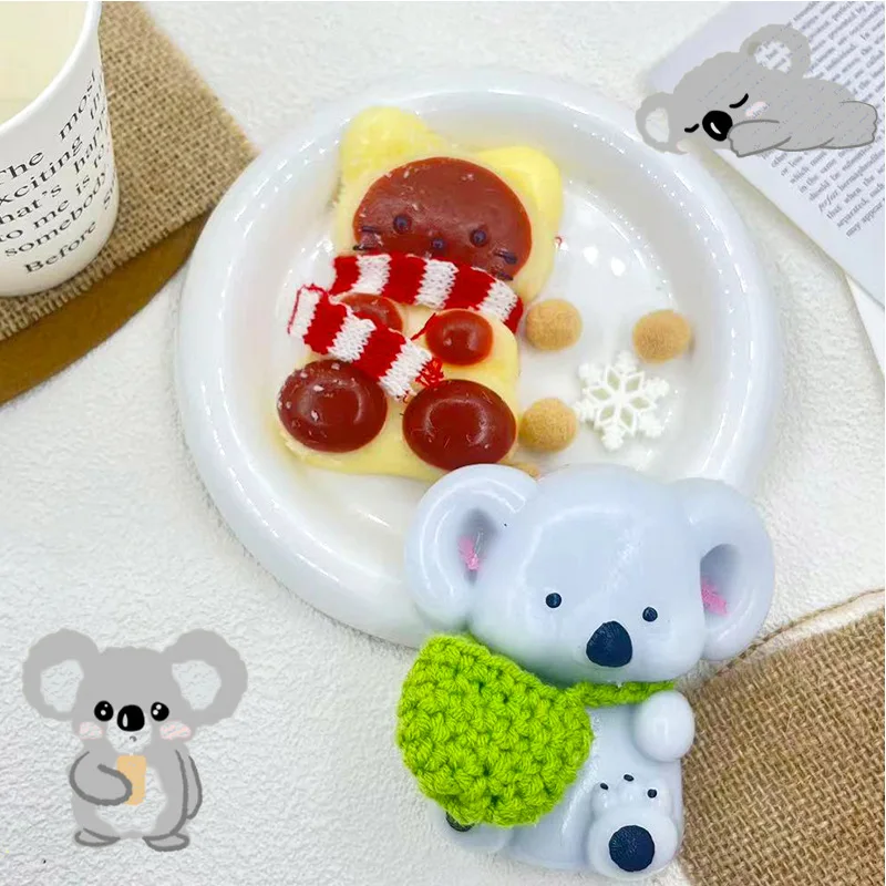 New Super Soft Flocked Koala Scarf Jelly Cat Squeeze Slow Rebound Toy Creative Cute Animal Children's Stress Relief Sensory Toys