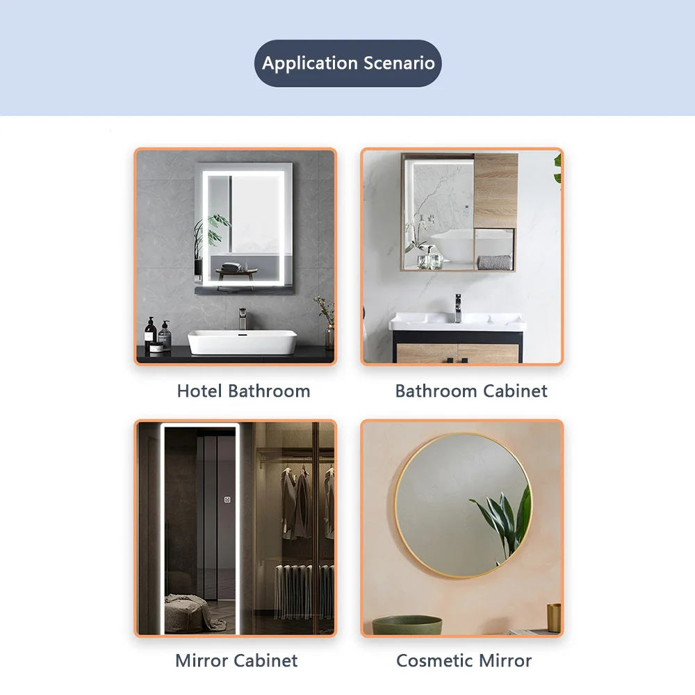 12V24V bathroom smart cosmetic mirror touch sensor switch for mirror LED dimming and color temperature control touch switch