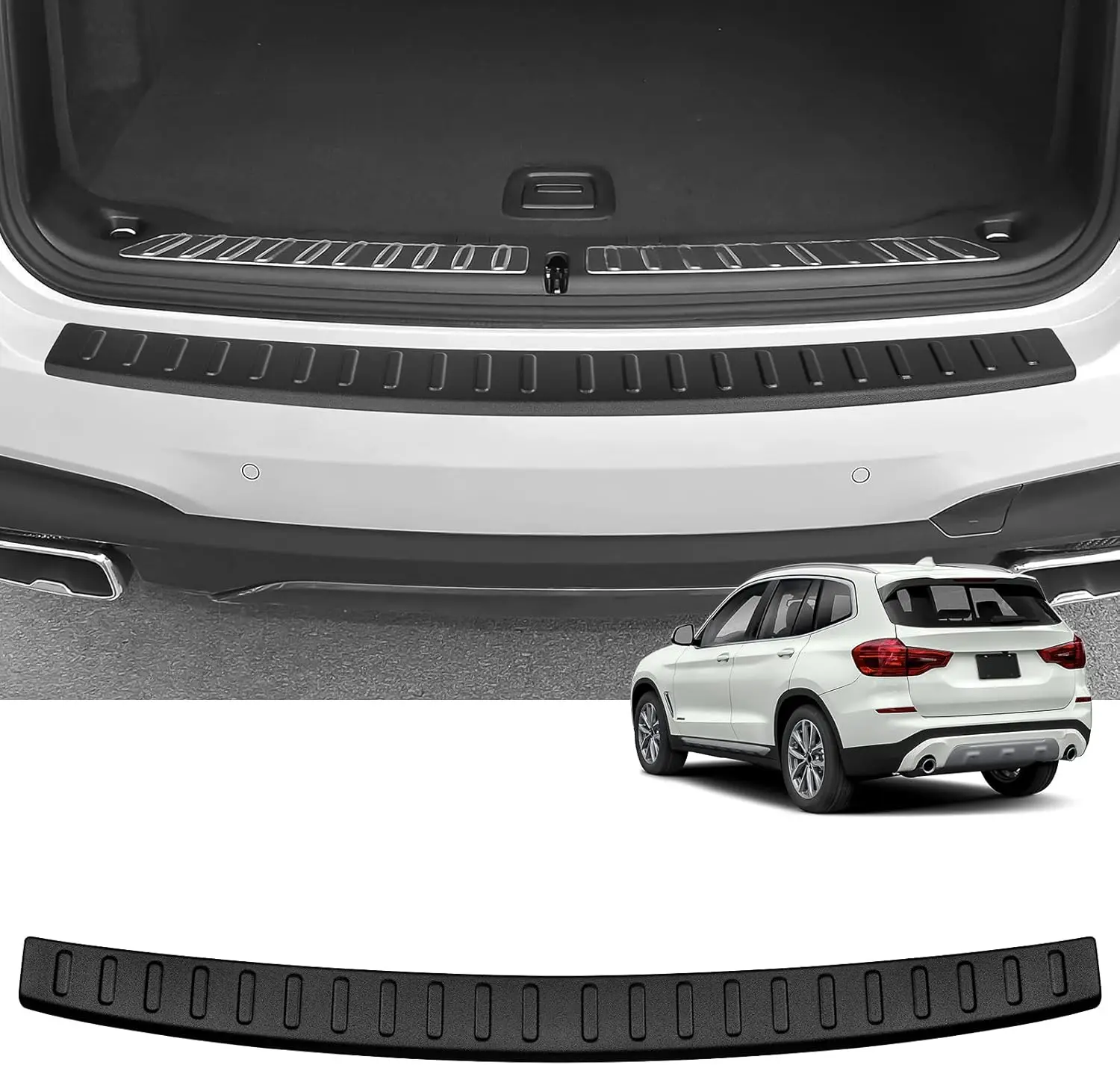 Rear Bumper Protector Compatible with BMW 2018-2021 X3 30i 30e M40i Car Accessories ABS Plastic Material Matte Black Resistant