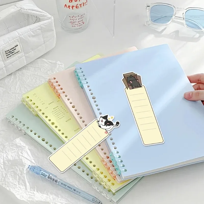 30Pcs/Pack Cute Cat Themed Bookmarks, Cartoon Kitty Decorative Page Markers, Student Reading Stationery