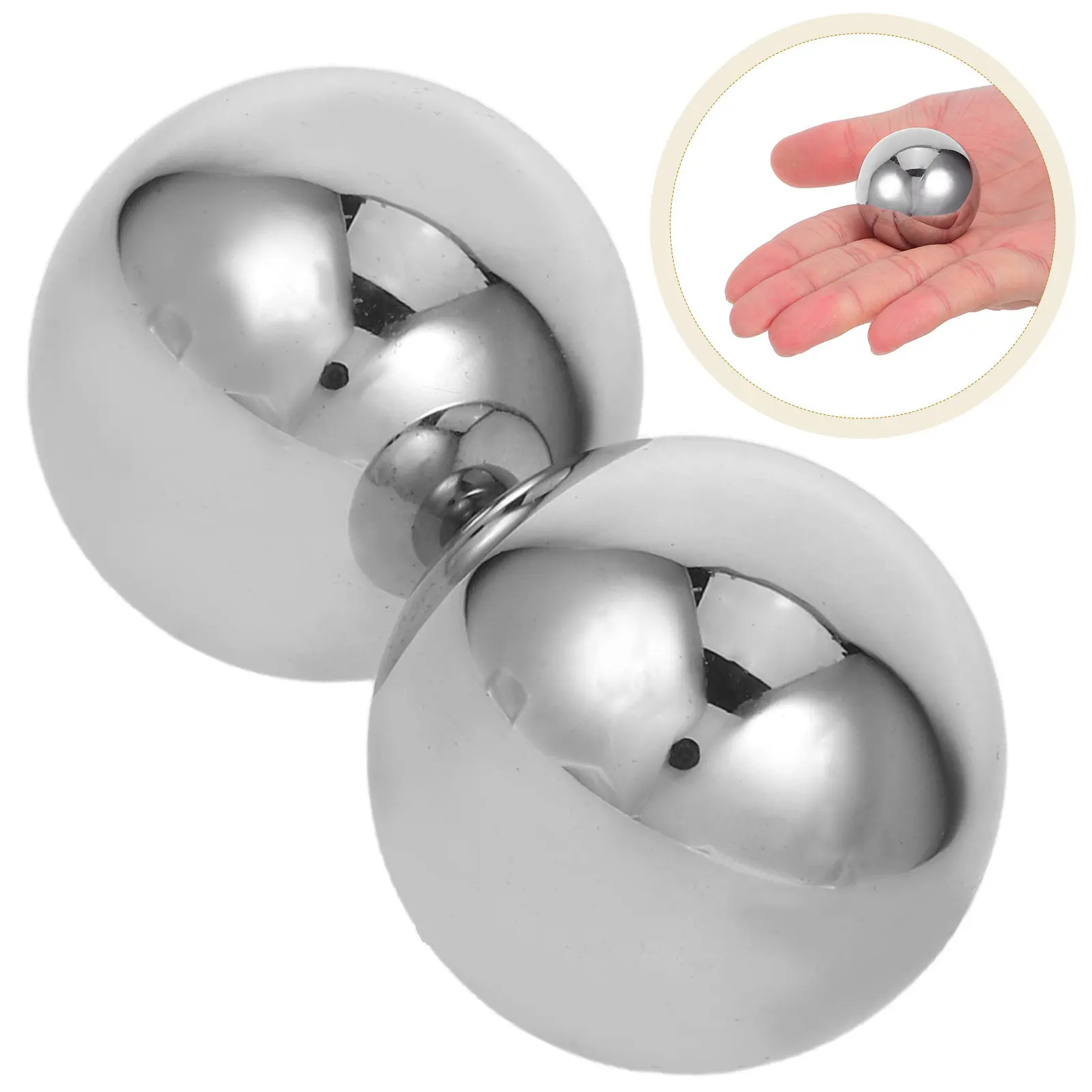 2Pcs Fitness Hand Balls Hand Exercise Solid Stainless Steel Sphere Grip Strengthener Finger Trainer Home Gym Exercise Tool