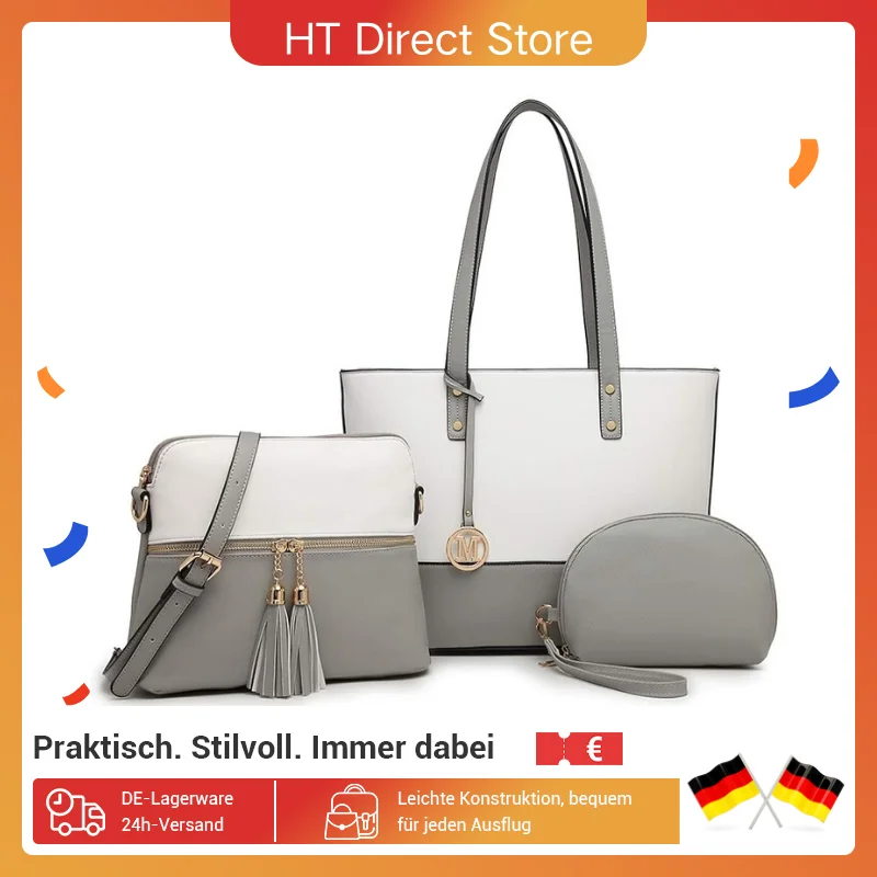 مجموعة حقيبة يد كبيرة من ملكة جمال لولو ، حقيبة حمل بألوان متباينة ، حقيبة ، 3 من حقيبة #1