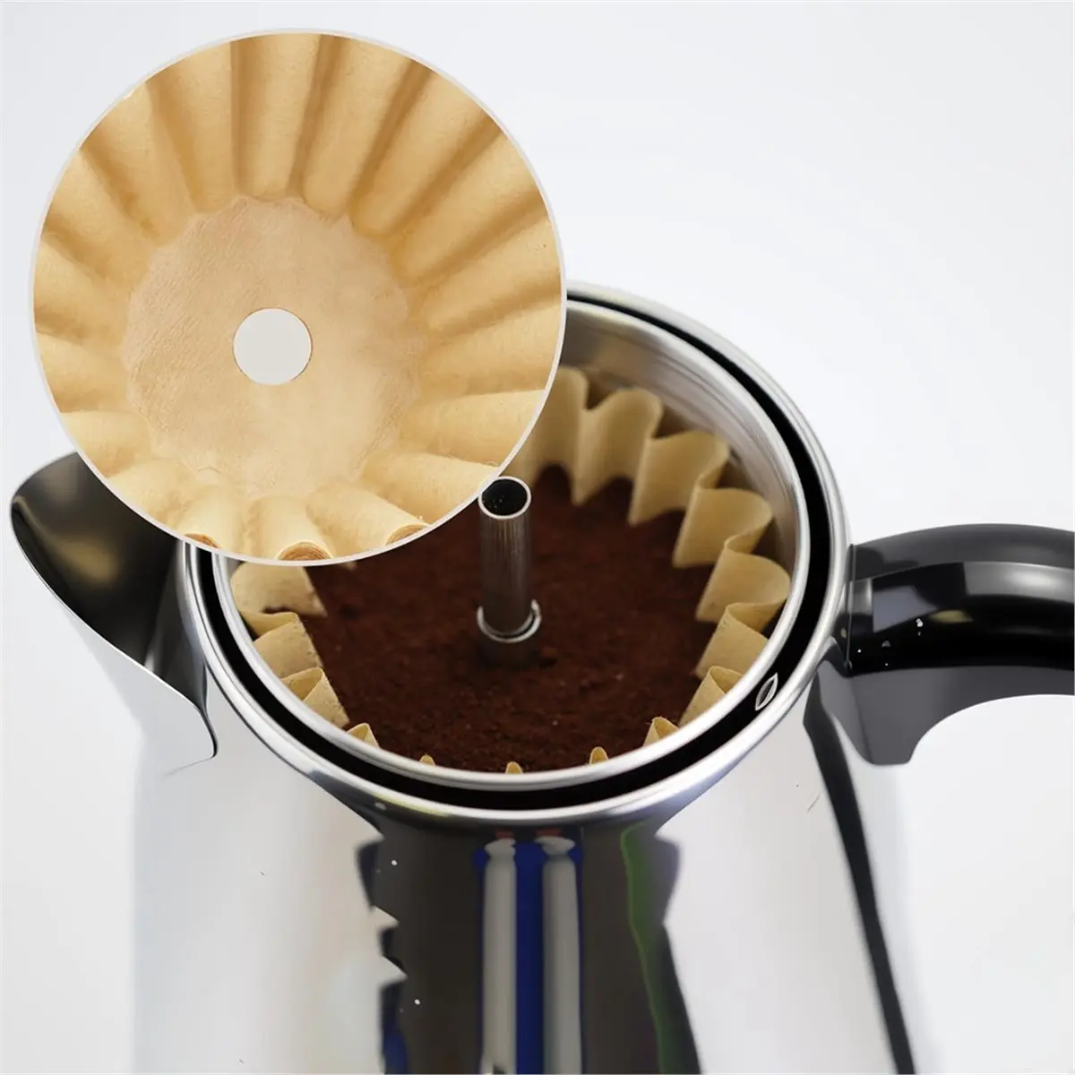2026 New 4 Cup Perforated Unbleached Coffee Filter Papers 100Pcs Percolator Filter