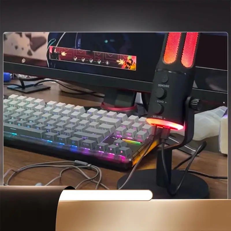 

RGB USB профессиональный конденсаторный компьютерный микрофон для ПК PS4 PS5 Mac мобильный телефон запись потоковая передача-X64A