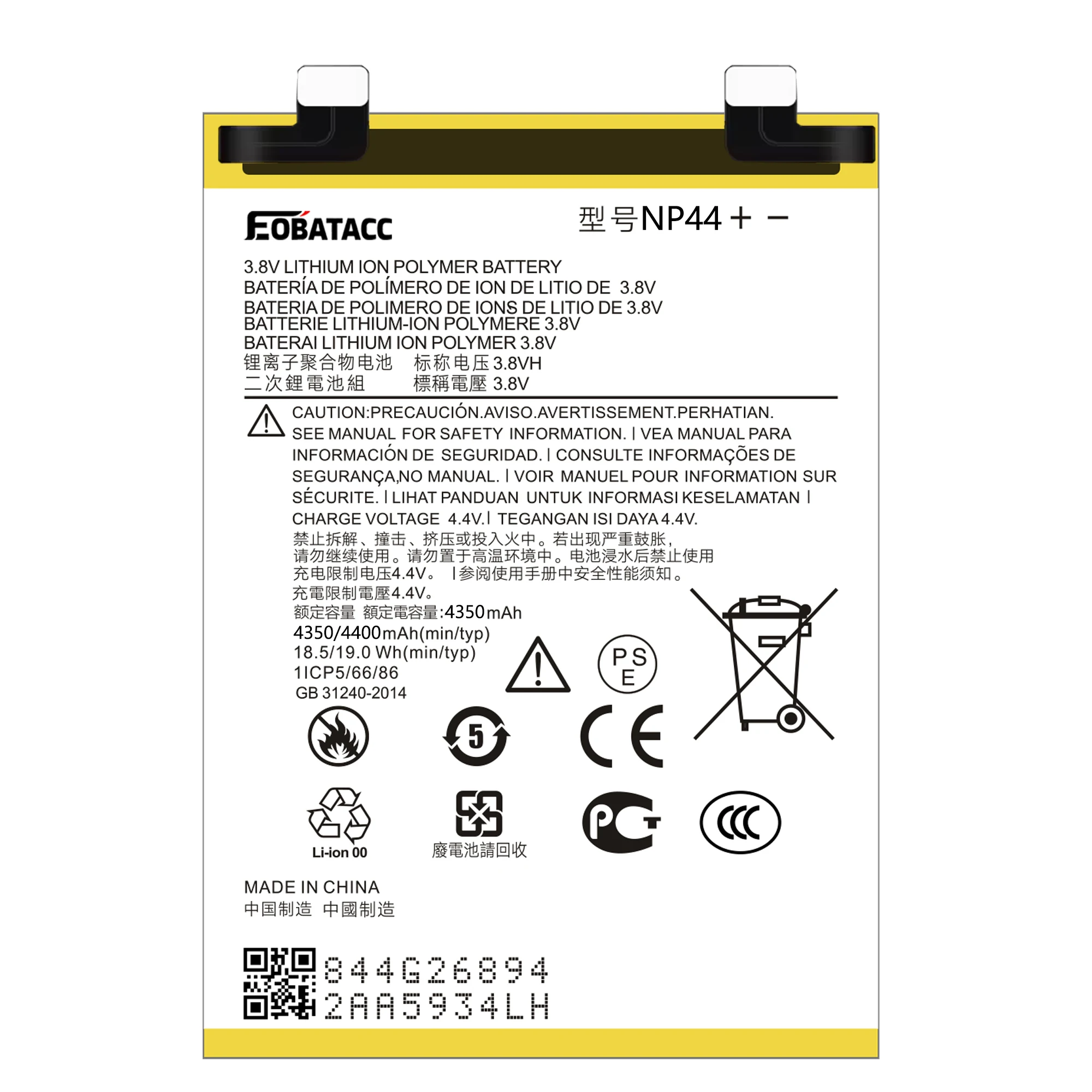 EOTABACC 100% New Original Battery NP44 For Motorola  Moto S30 Pro/ Edge 30 Fusion /Edge 40 /XT2243-1 Battery +Tools