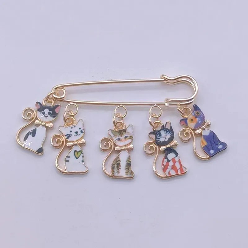 

Hot selling New fashion cut cat couple broch enamel alloy couple pin jewelry