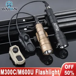 WADSN SF M300C/M600U Tactical Flashlight 510/800lumens White LED Light AXON Dual Switch Fit 20MM Rail Hunting Weapon Scout Light