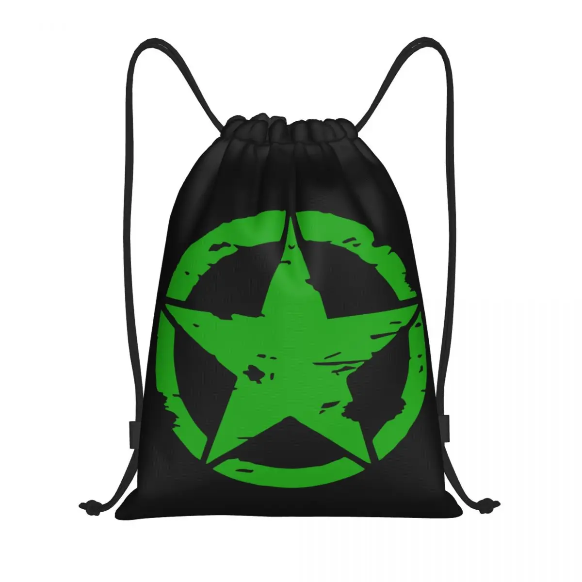 US Tactical Military Star Drawstring Backpack Sports Gym Bag for Women Men Shopping Sackpack