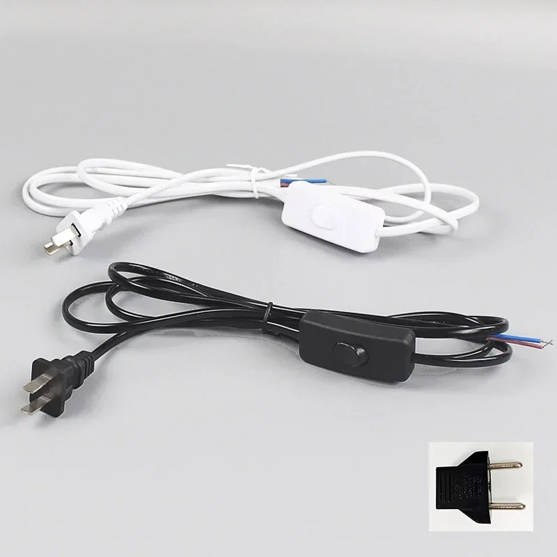 

US Plug 303 220V Power Cable Cord With Switch US EU Electric Extension Cable Wire AC 220V Power Cord Desktop Strip Cable 1.8m