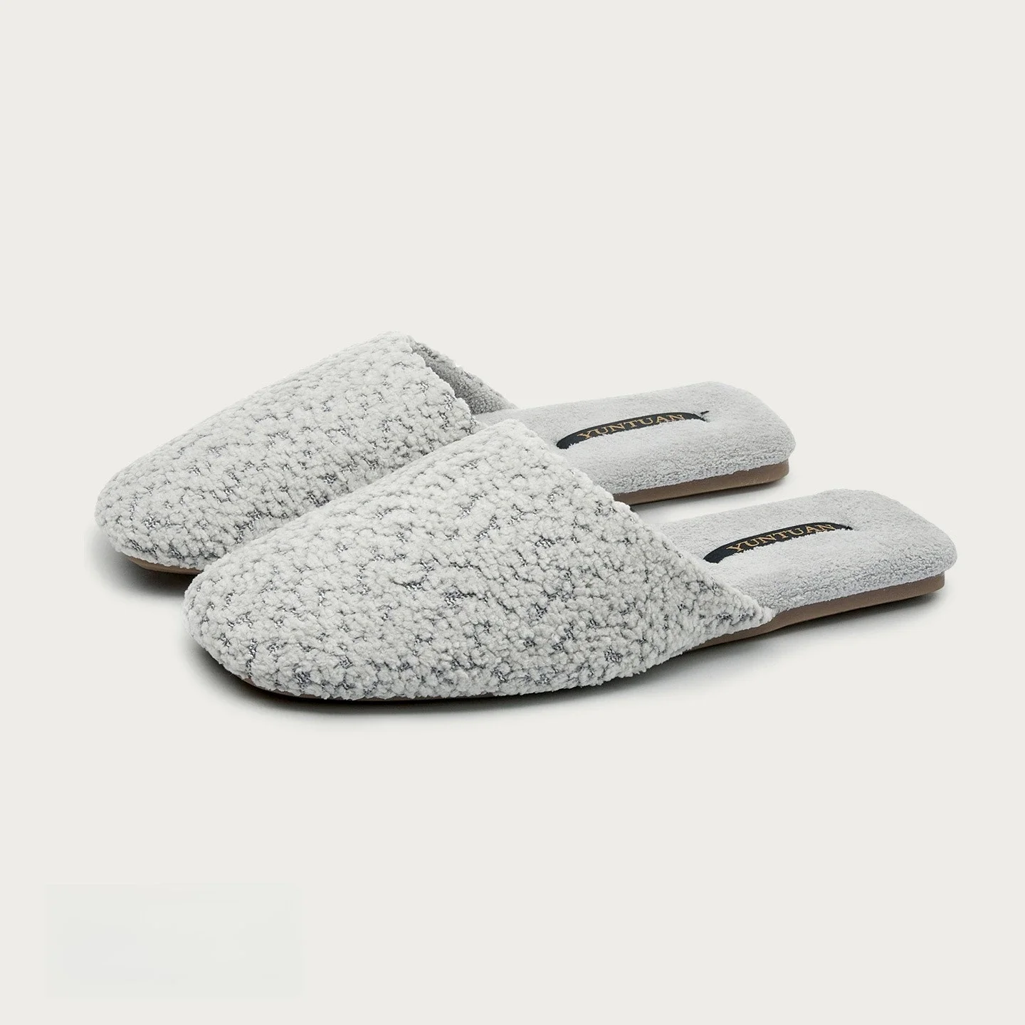 Autumn Winter Gentle Style Comfortable Soft Loop Pile Warm Teddy Fleece Cotton Women's Slippers Couples Indoor Non Slip Slippers view 6