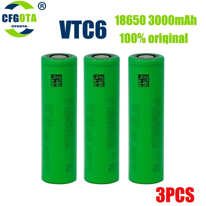 VTC6 3.7V 3000mAh rechargeable Li-ion battery 18650 for Sony US18650VTC6 30A Toys flashlight tools