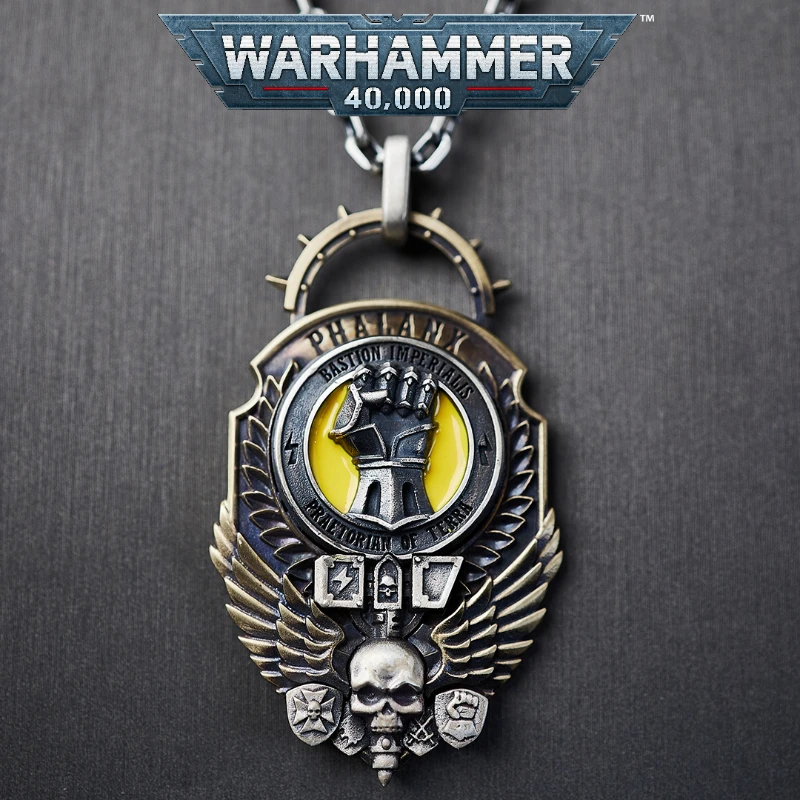 Starforged HAMMER OF PHALANX Necklace Imperial Fists Warhammer 40K Game Peripheral Couple Necklace Pendant Genuine Boys Gifts