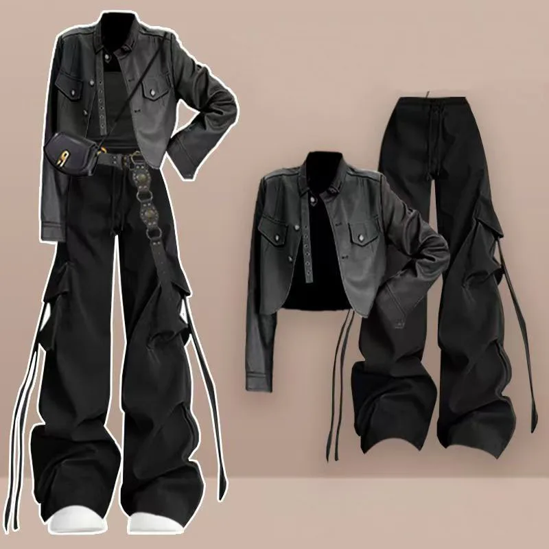 Korean Style Unique Temperament, a Complete Set of OOD Outfit for Early Autumn Functional Style, Cool and Stylish Workwear Set