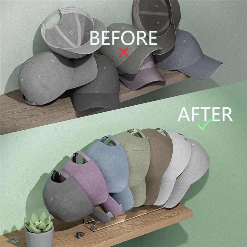 野球帽スタンド用帽子オーガナイザー、野球帽7個用帽子ホルダー、自立型帽子オーガナイザー、帽子ディスプレイスタンド使いやすい