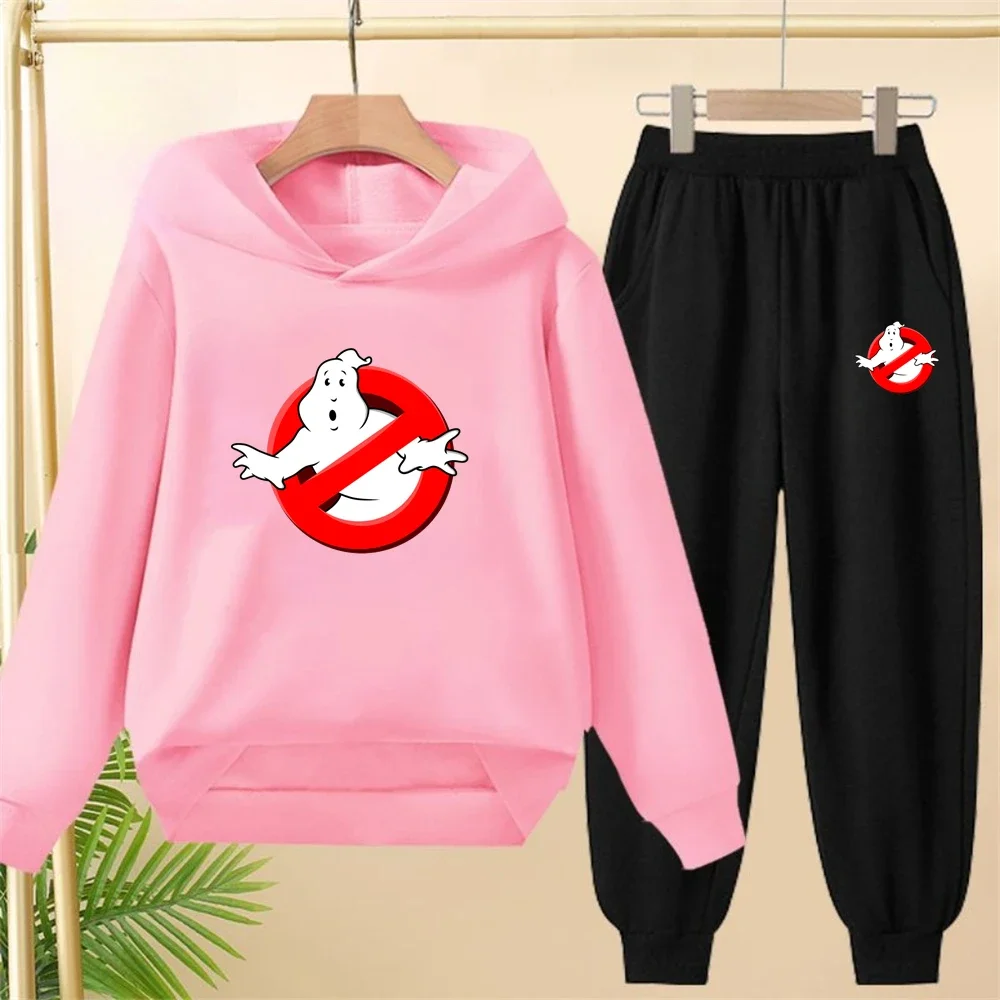 Black children's Hoodie coat Ghostbusters movie Suitable Age 2-12 boys girls sweatshirt outerwear pants set autumn clothing