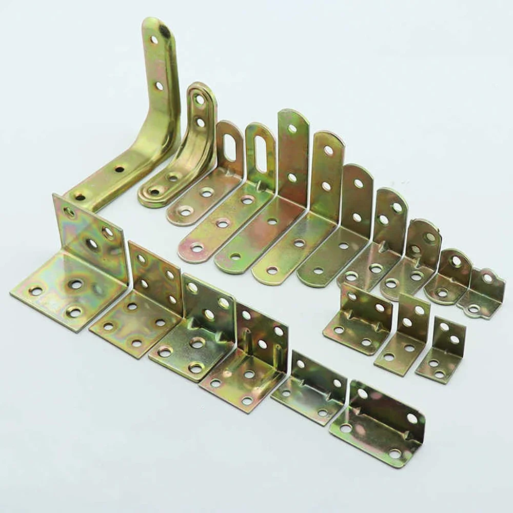 Iron Corner Code T/L/Straight Corner Code Fixed Bracket Connector For Board Support Furniture Bed Frame Cabinet Support