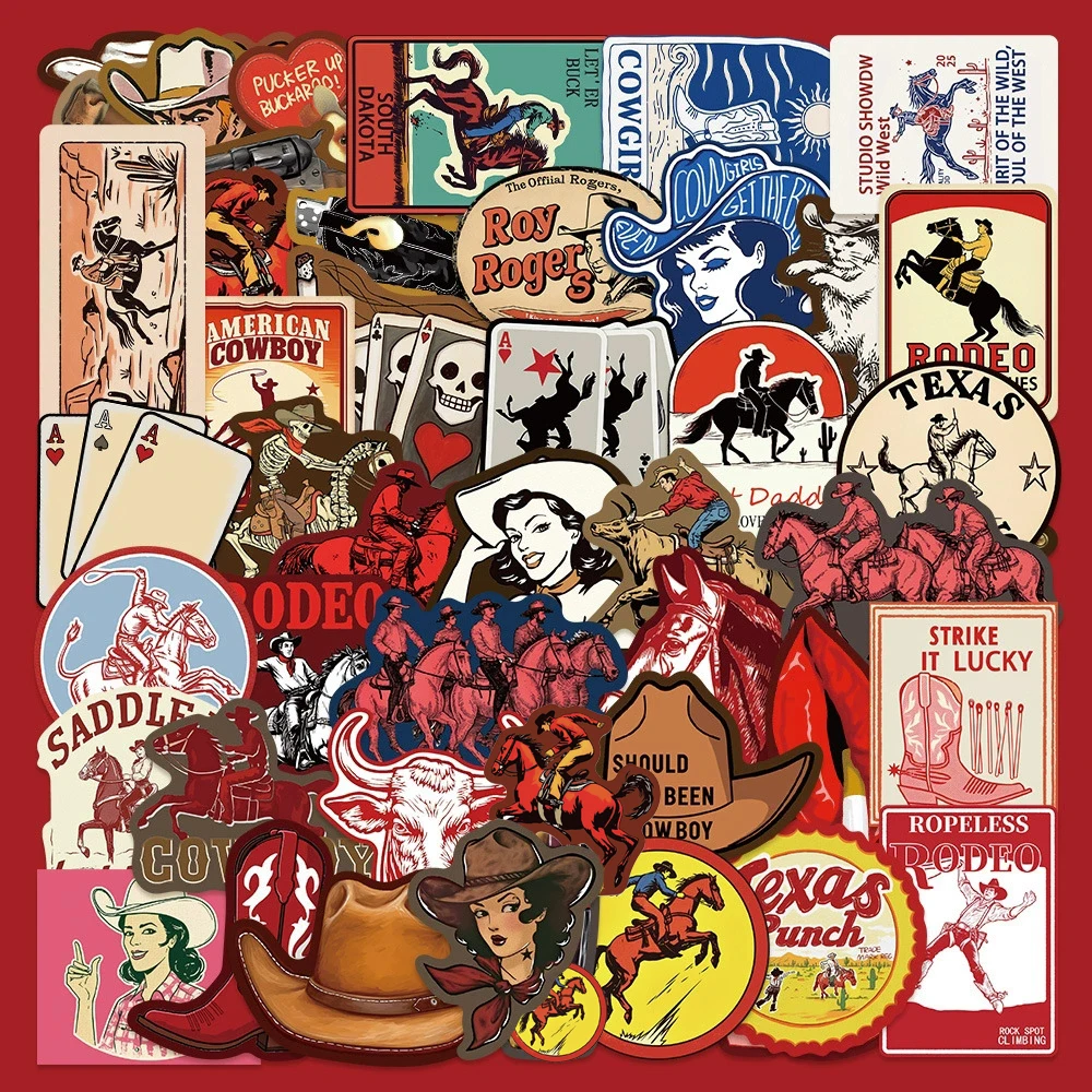 10/30/50 Stück Gothic Retro West Cowboy Aufkleber Aufkleber DIY Gepäck Koffer Laptop Auto Coole Cartoon Wasserdichte Graffiti Aufkleber Spielzeug