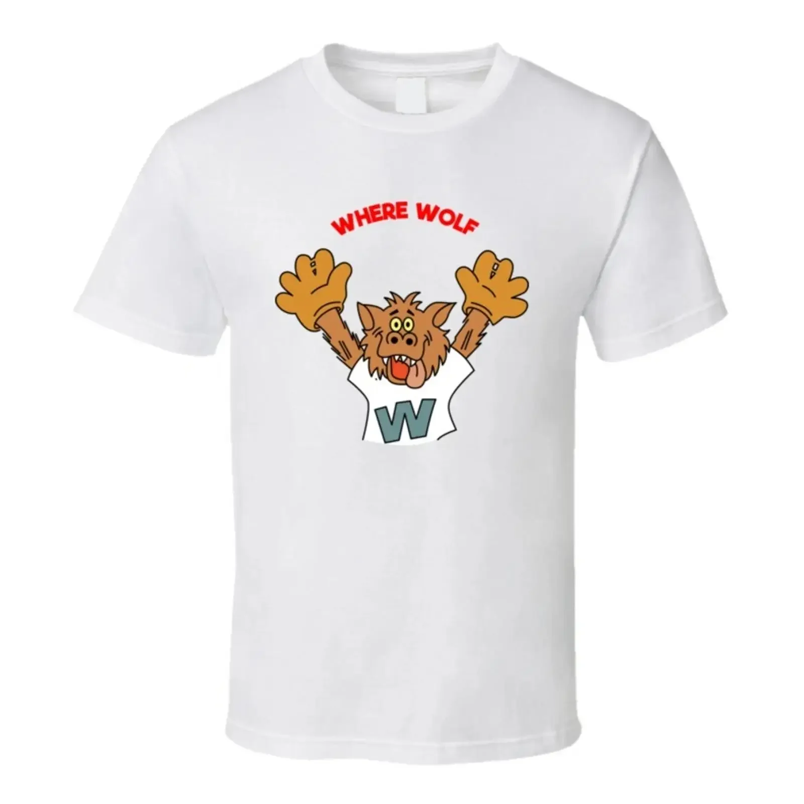 Wherewolf Burger Chef Spaß Mahlzeit Figuren Feinschmecker Essen Fan T Shirt vintage Washed Stylish homme Casual