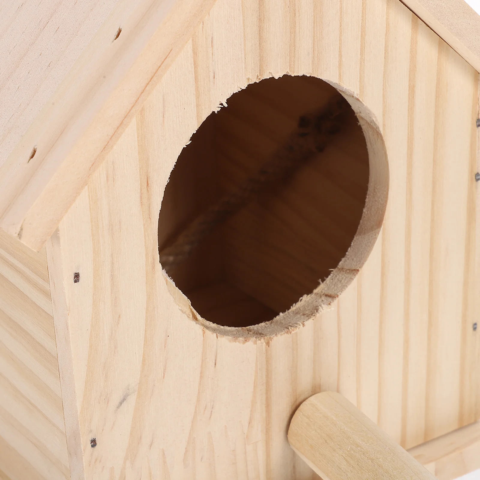 

Wooden Bird Nest Cage House Shape Wood Hanging String Home Garden Outdoor Decoration Gift Birds House Breeding Box For