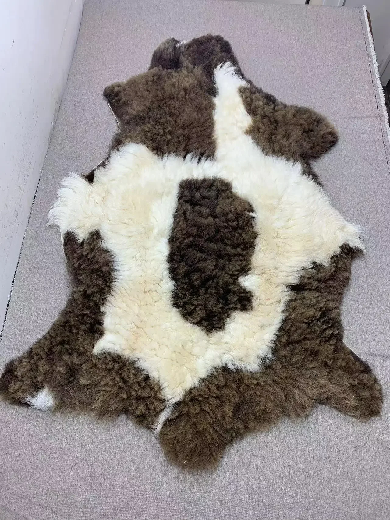 cat sofa dog bed puppy gift Unique Natural Brown Leather Rugs, Vintage Home Décor, Sofa Stool Cushions, Coat Material, real fur
