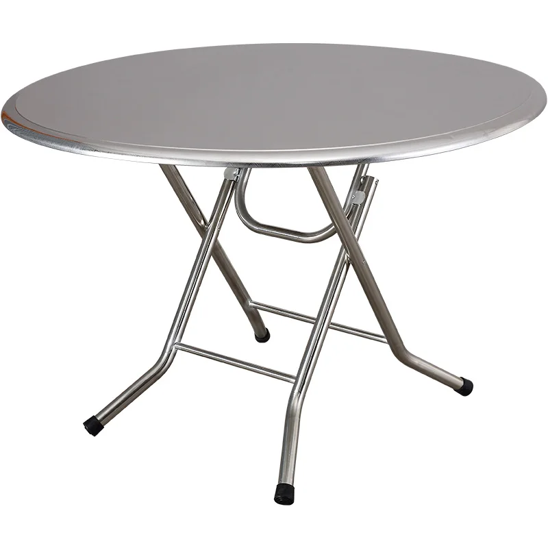 Household Portable Stainless Steel Folding  Round Table