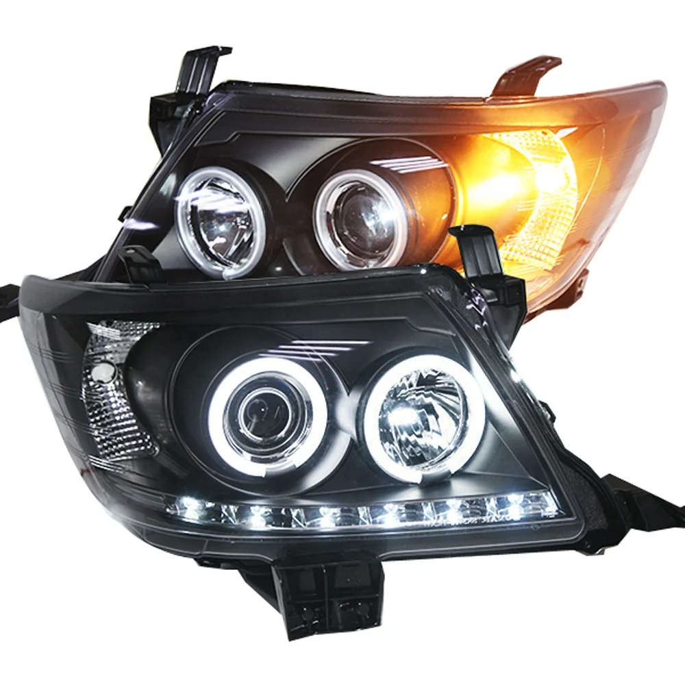 

LED Headlight for HILUX VIGO LED Angel Eyes Headlights Black Housing 2012-2014