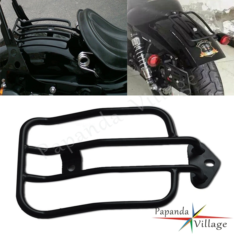 

For Harley XL 883 883R Sportster Iron Low Custom 2004-2015 Black Chrome Motorcycle Solo Seat Rear Luggage Rack Carrier Holder