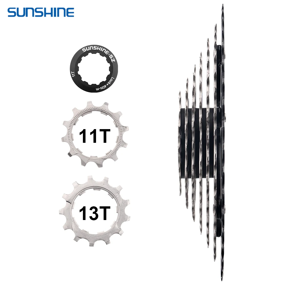 Shimano K7 9Speed Freewheel and Chain Groupset H200 Sunshine 23/25/28/30/32/36/40/42/46/50T  Cassette HG53/KMC X9 Chain 9V Kit