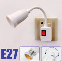 Flexible EU Plug to E27 Lamp Holder With Switch Rotating Lamp Base Table Lamp Converter Sockets For Light Bulb ﻿