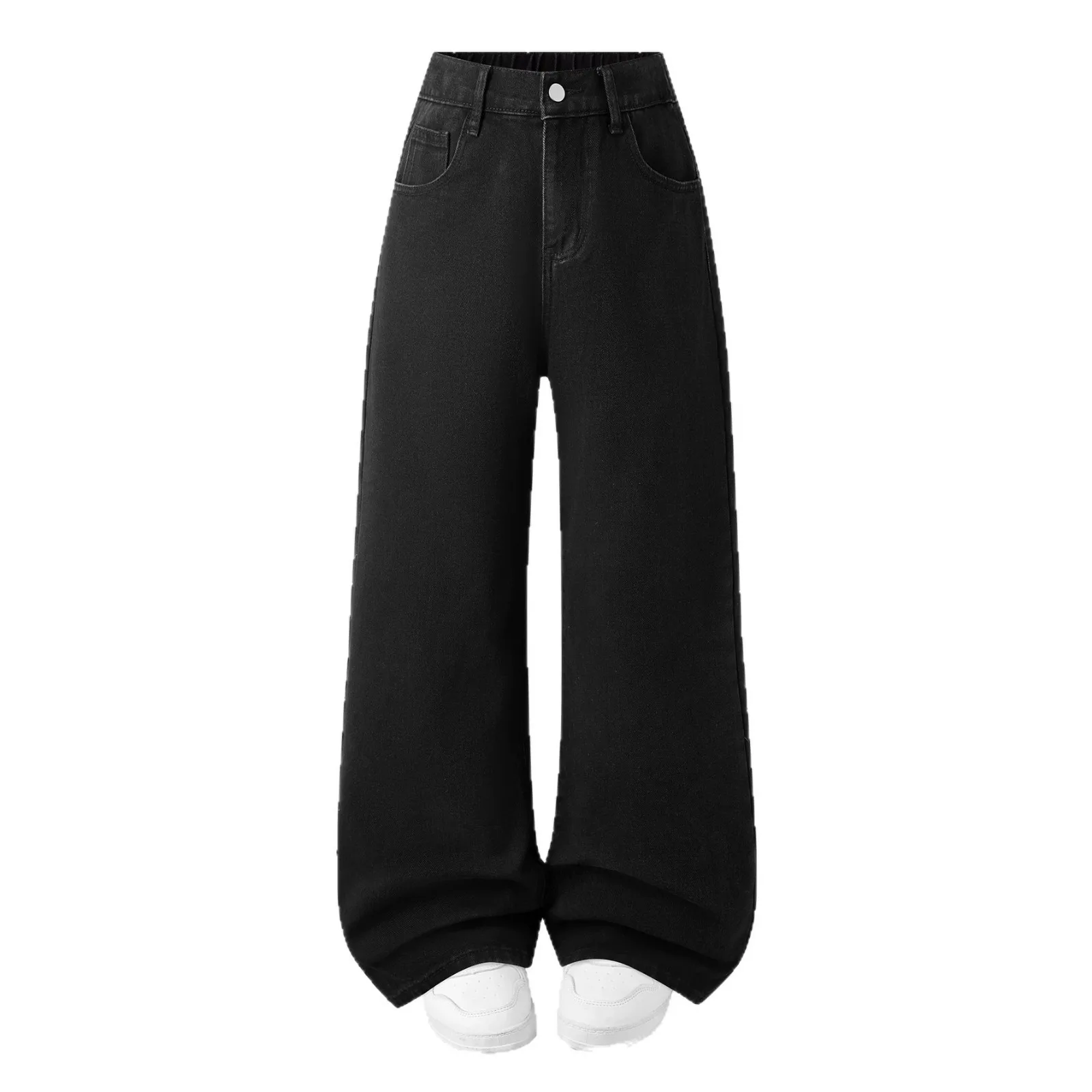 Bow High Waist Pants with Full Length Button and Zipper Fly Long Pants Style High Waist Jeans for Women Autumn Bow Jeans