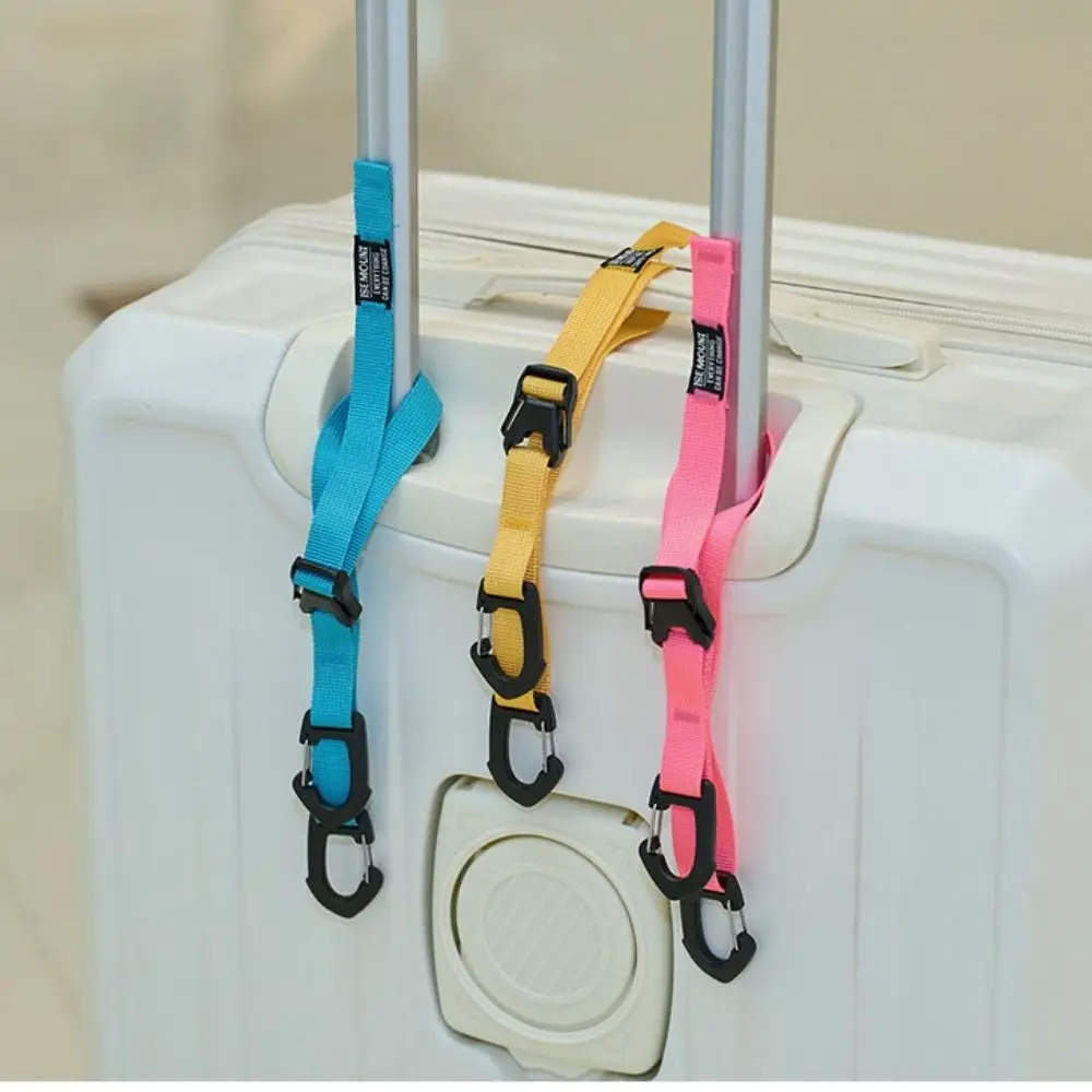 

Lightweight External Luggage Hook with Double Hooks 10 Colors External Buckle Webbing Hook Adjustable Luggage Strapping