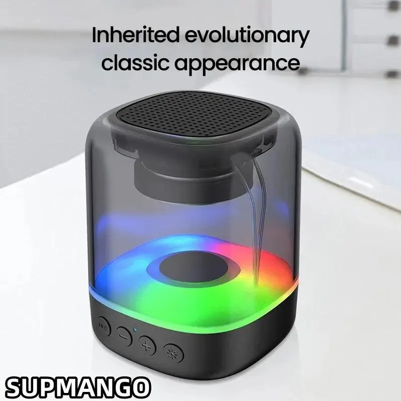 Portable Bluetooth 5.0 Speakers RGB Light HD Sound Mini Desktop Wireless Speaker Loudspeaker for Home Party Outdoor Bike