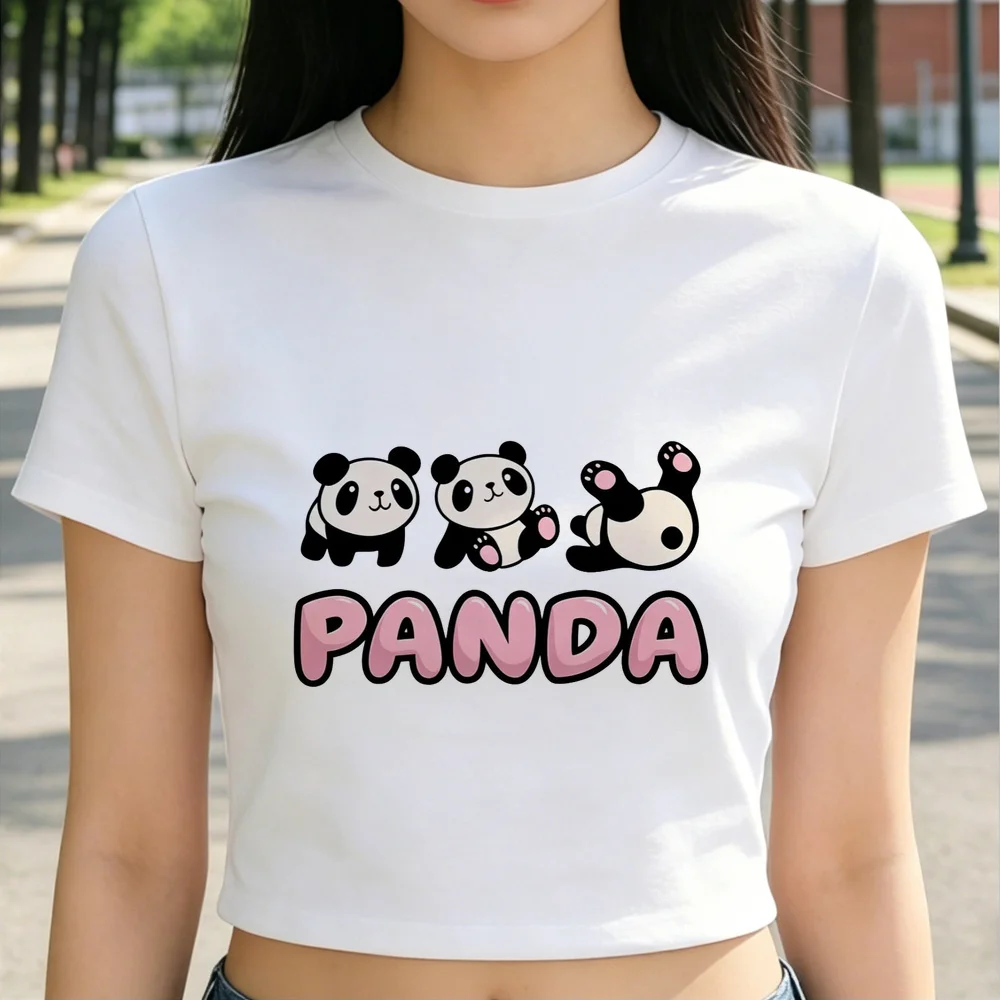 Panda crop top teen japan japanese party 2000s summer t shirt goth cutecore korean fashion