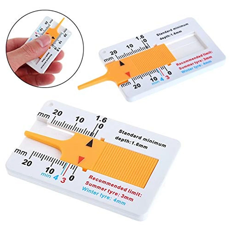 4 قطعة المحمولة الإطارات فقي عمق مقياس 0-20 مللي متر سيارة عجلة عمق مقياس الفرجار مؤشر البلاستيك عمق متر الإطارات عجلة قياس أداة