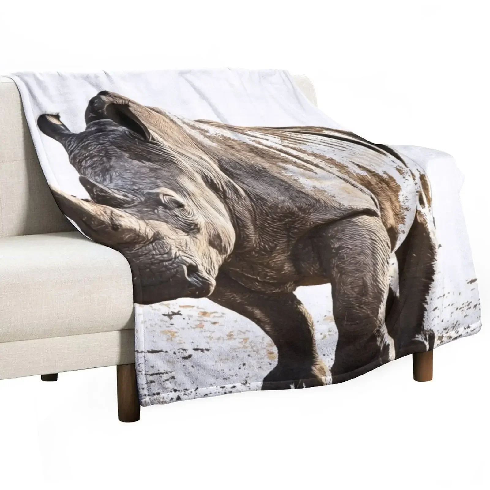 

Rhino Throw Blanket Decorative Sofas Stuffeds Sofa Nap Blankets