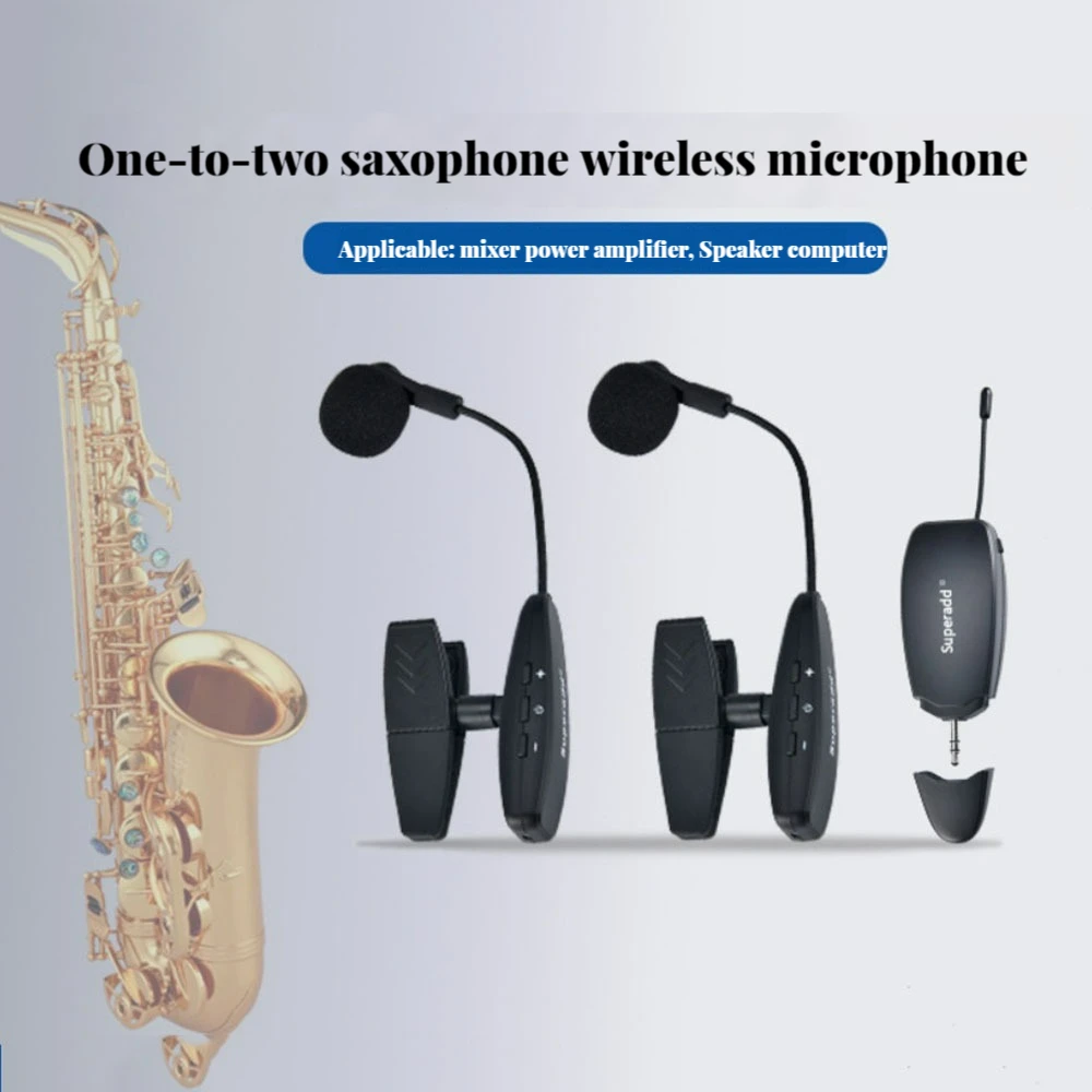 UHF Wireless Instruments Saxophone Microphone Wireless Receiver Transmitter For Trumpets Stage Clip on Musical Instruments